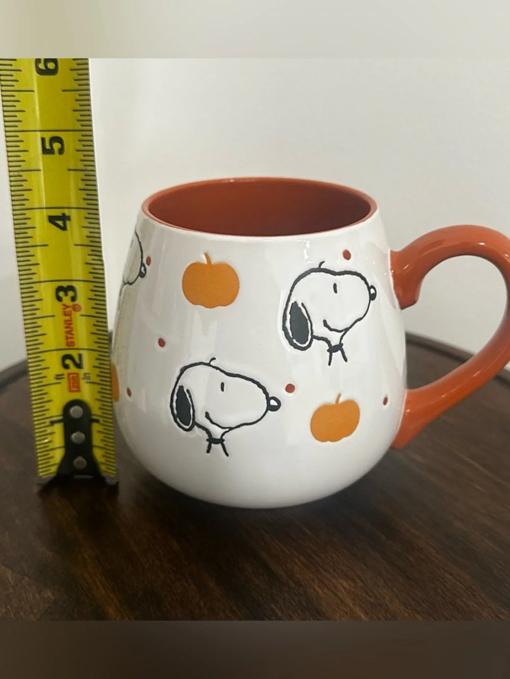 Peanuts Snoopy Fall Pumpkin Coffee Mug Gibson Homewares Orange White 14oz - Picture 5 of 6